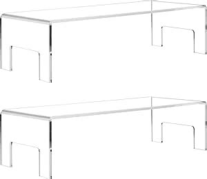 MONSSIVE Set of 2 Premium Clear Acrylic Display Riser Rack Stand for ...