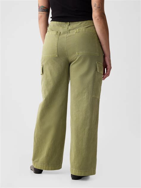 Mid Rise Loose Khaki Cargo Pants | Gap