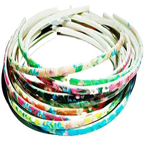 Drishti Printed Design & Multicolor (8 mm) Plastic Hair band (Pack of 6 ...