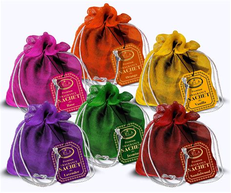 LIELA -Organza Fabric Bag Fragrance Sachets Set of 6 Pure Fragrance ...