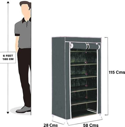 FLIPZON Multipurpose Storage Rack, 6 Layer PP Collapsible Wardrobe ...