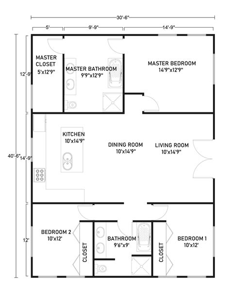 30x40 Barndominium Floor Plans - Design Your Own