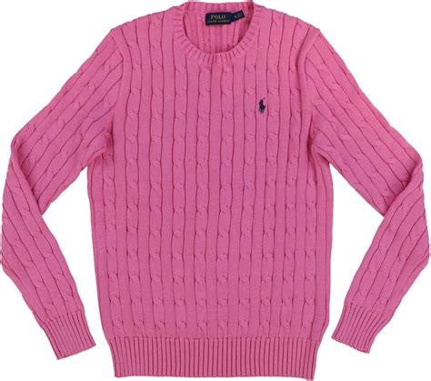 Polo Ralph Lauren Womens Cable Knit Crew Neck Sweater (Small, Solid ...