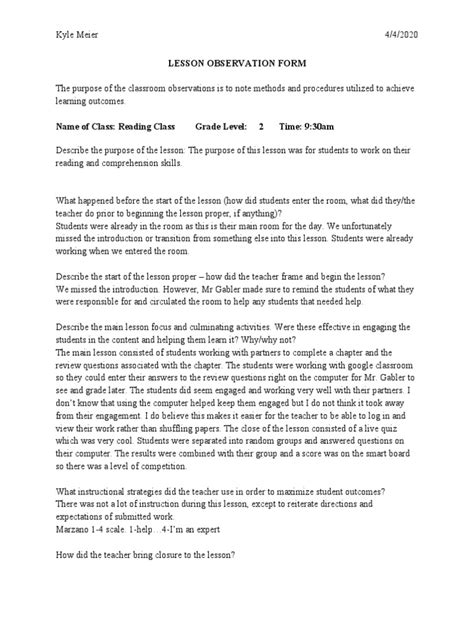 Image result for Reading Lesson Observation