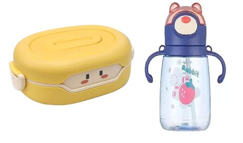 Elecart Anti-Leak Kids Cartoon School Water Bottle & 450 ML 2 ...