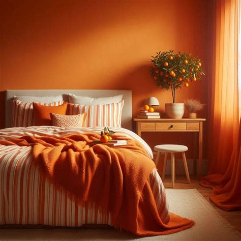 Orange Accent Bedroom Decorating Ideas