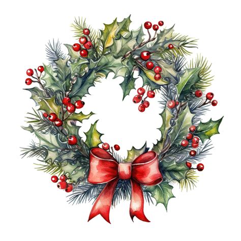 Premium Photo | Vintage christmas clip art wreath
