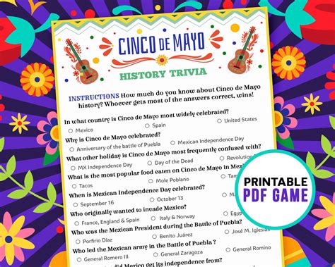 Cinco de mayo games finish the phrase family games printable game for ...