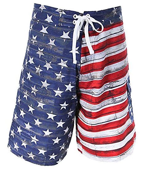 American Flag Swim Shorts Men