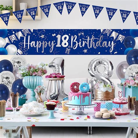 Puchod 18th Birthday Decorations for Boys and Girls Blue, India | Ubuy