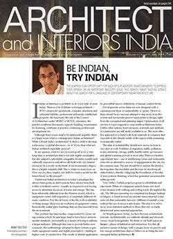 Architect and Interiors India- Be Indian, Try Indian, Jul 2014 ...