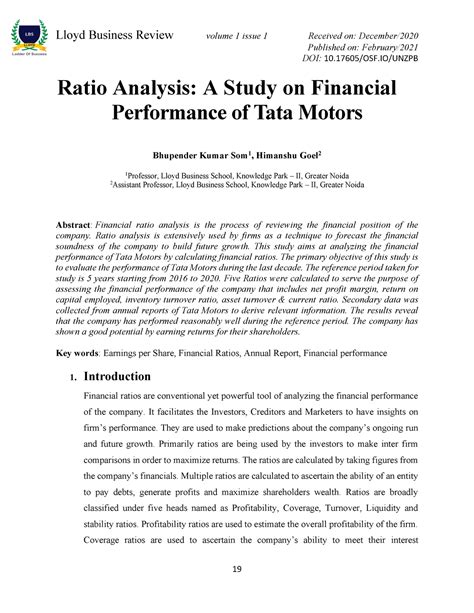 Complete paper himanshu goel on Finance Research - Lloyd Business ...