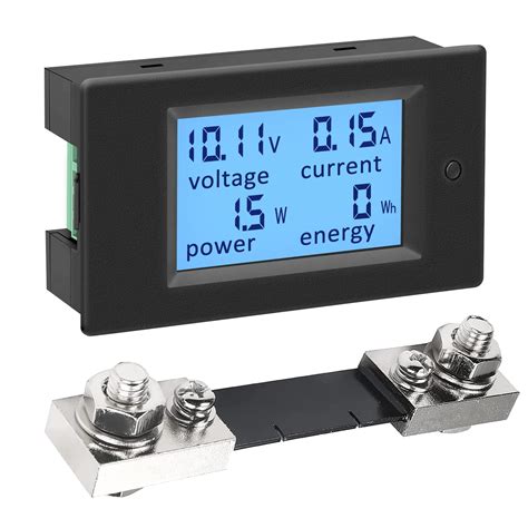 Digital Volt Amp Watt KWh Meter Panel DC 6.5V~100V 100A with Shunt ...