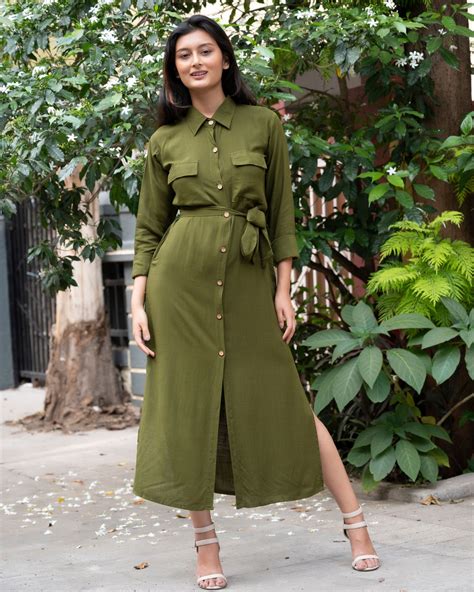 Olive Green Dress Shirt