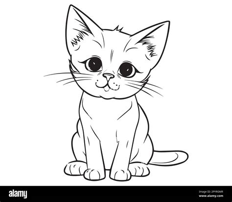 Cute Kitten Clipart Black And White at Paul Brower blog