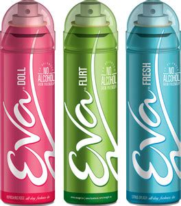 EVA Deodorant Spray, Fresh, Doll & Flirt ,125ml - Combo 3 Deodorant ...