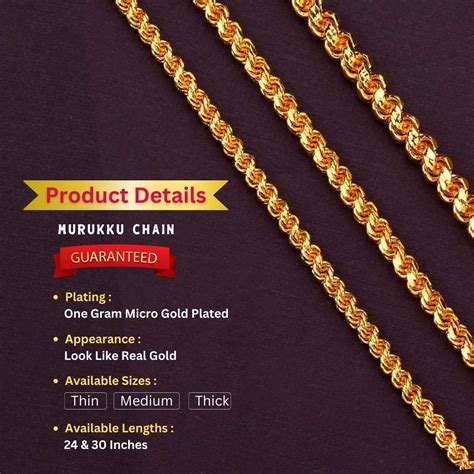 Guaranteed Micro Gold Plated Murukku Chain - Sasitrends