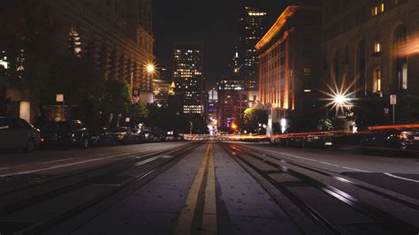 Download wallpaper 2560x1440 street, city, night, road, buildings ...