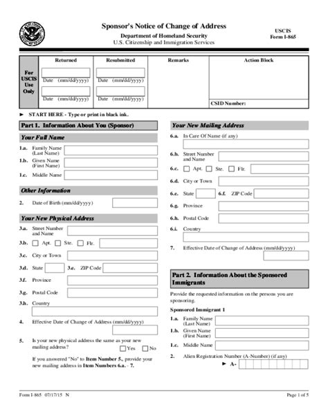 Image result for Change Address Form Printable