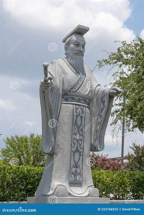 Emperor Wu Of Han Stone Statue In Chinatown In Richardson, Texas ...