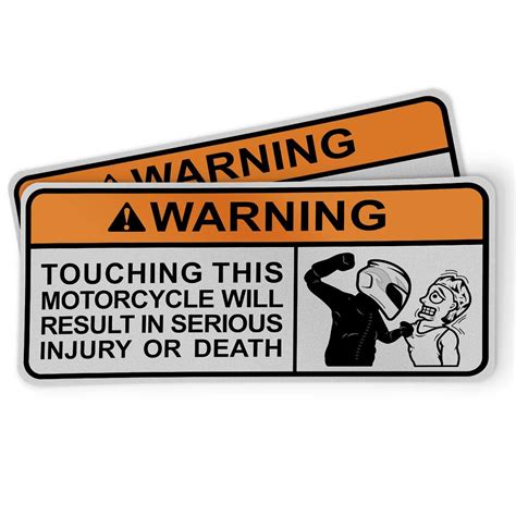 Funny Warning Sticker for Motorcycles, Riders and Gifts - Touching This ...