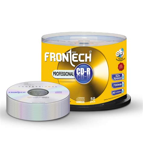FRONTECH CDR 700MB Media 80 Mins 52X Speed - Pack of 50, Professional ...