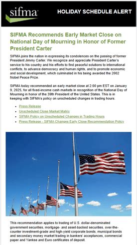 Sign up for the SIFMA Holiday Schedule Alert