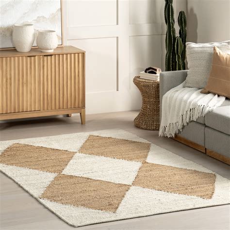 nuLOOM Pandora Diamond Jute Ivory 2' 3" x 4' Geometric Area Rug ...