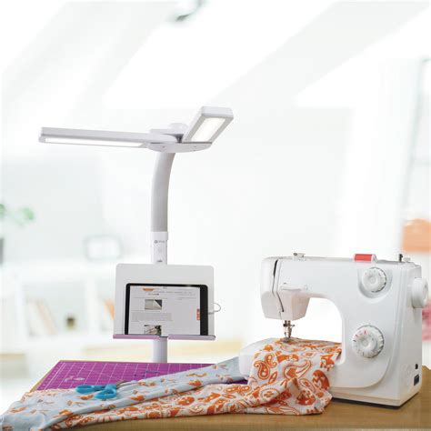 OttLite Dual Shade LED Standing Floor Lamp Adjustable Stand with USB ...