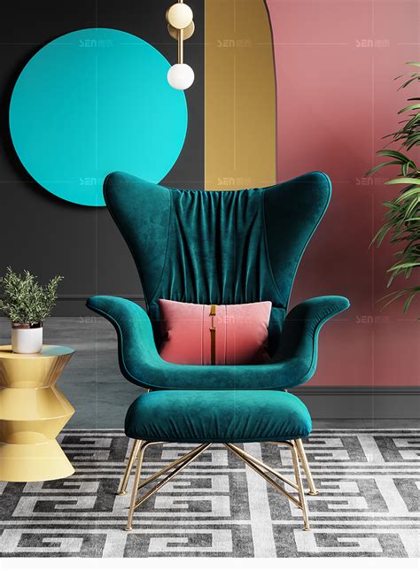 Nimo尼摩 现代简约ins休闲躺椅设计师家具布艺沙发北欧单人沙发椅-单人沙发-2021美间（软装设计采购助手）