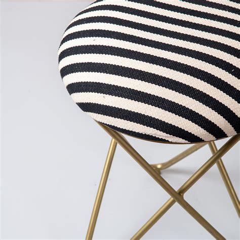 Buy Black and White Metallic Ottoman Stool Online at Best Price | Nestroots