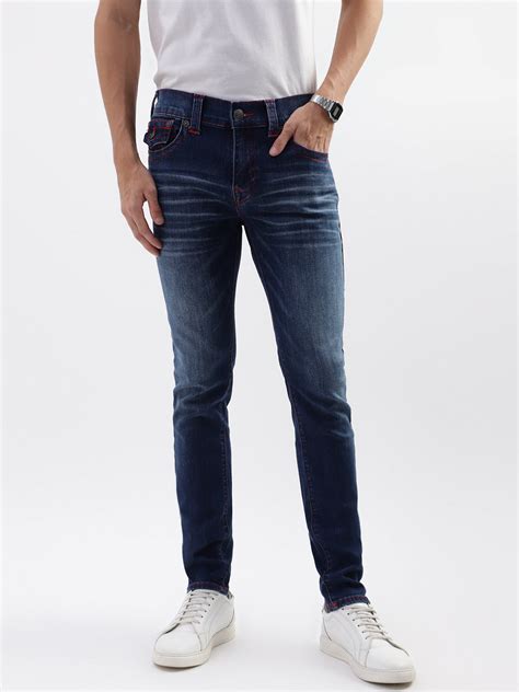 Shop True Religion Men Blue Washed Skinny Jeans Online – Iconic India