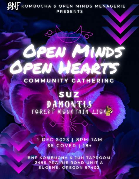Open Minds, Open Hearts @ BNF Kombucha & Jun, BNF Kombucha and Jun ...