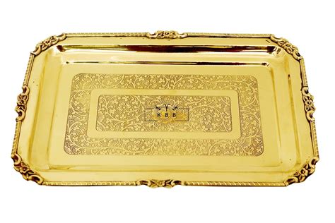 KBB Brass Tray MUGHAL Etching for Serving and for Salad and Rice (950 ...