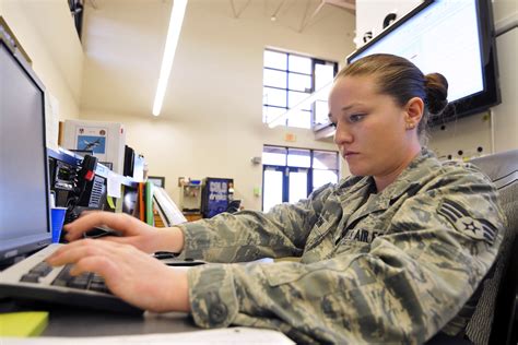 Air Force Senior Airman Shannon Peterson updates pilot training records ...