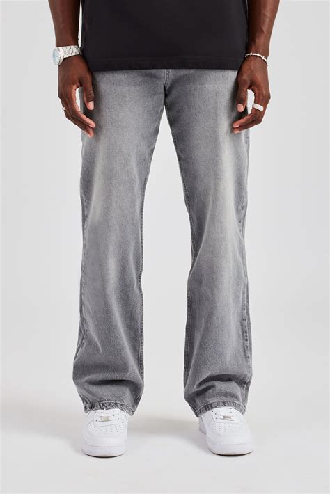 Mens Relaxed Fit Jeans - Washed Grey | Mens Denim | Shop Denim Jeans at ...