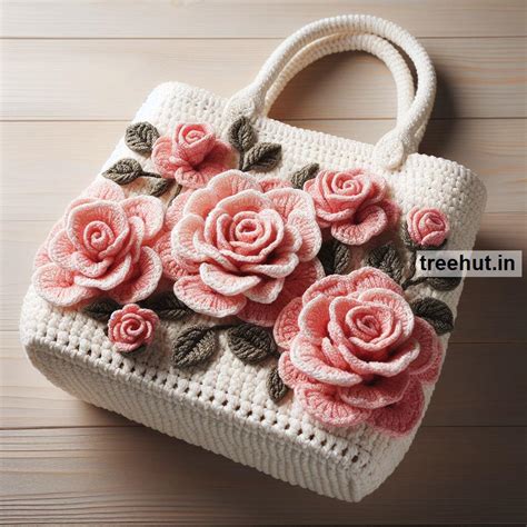 Crochet Ideas for Party Hand Bags with Roses
