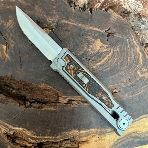 Reate EXO M S/E Gravity Knife Titanium Handle w/ Orange Black G10 ...