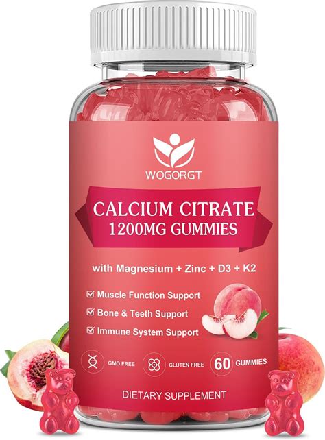 Amazon.com: Calcium Citrate Gummies - Calcium Gummies with Magnesium ...