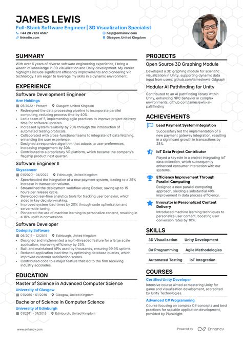 Software Engineer Intern CV Examples & Guide for 2024