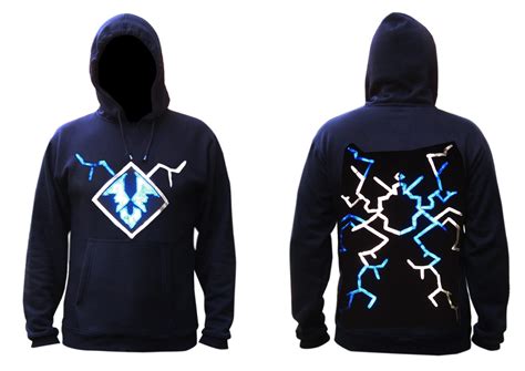 Lightning strike blue and white hoodie - Alternategear