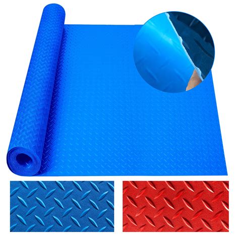 2.5MM Thick Garage Floor Mat Rolls Heavy Duty Diamond Plate PVC Vinyl ...
