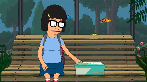 Download Tina Belcher Seated On A Bench Wallpaper | Wallpapers.com