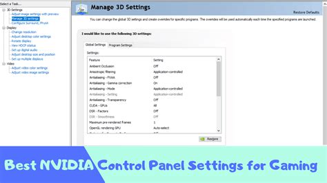 Image result for Nvidia Control Panel Best Settings