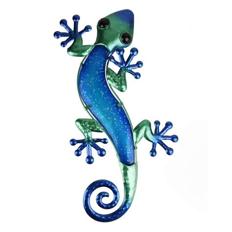 HONGLAND Gecko Wall Decor Lizard Metal Wall Art Garden Statue ...