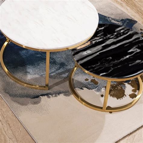 The Umami Nesting Coffee Table Set of 2 - Gold (Stainless Steel ) (Bla ...