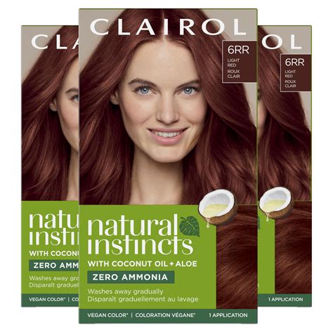 Clairol Natural Instincts Demi-Permanent Hair Dye, 6RR Light Red Hair ...