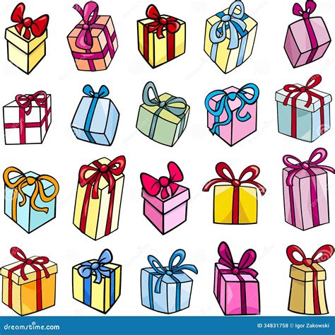 Christmas or Birthday Gift Clip Art Set Stock Vector - Illustration of ...
