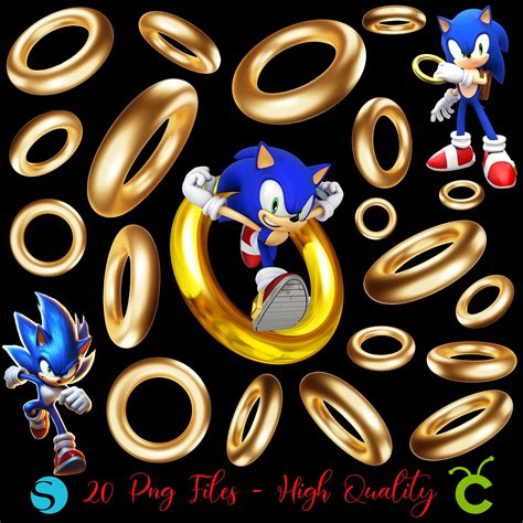Sonic Rings Png Bundle, Sonic Png, Sonic Birthday, Sonic Clipart Png ...