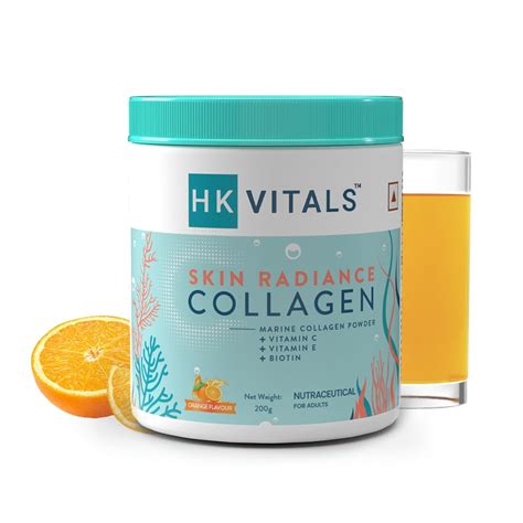 HealthKart HK Vitals Skin Radiance Collagen Powder, 200g (Orange ...